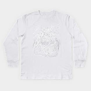 cursed lamb white transparent Kids Long Sleeve T-Shirt